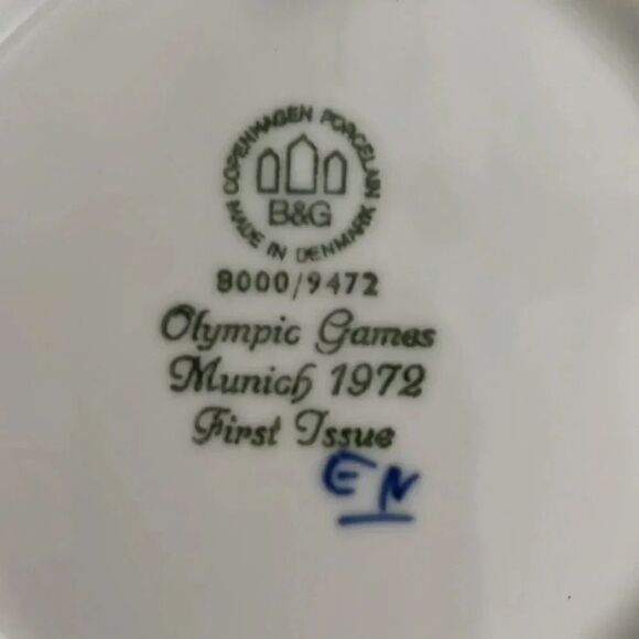 B & G Copenhagen Porcelain 1972 Olympiad plate - Picture 3 of 4